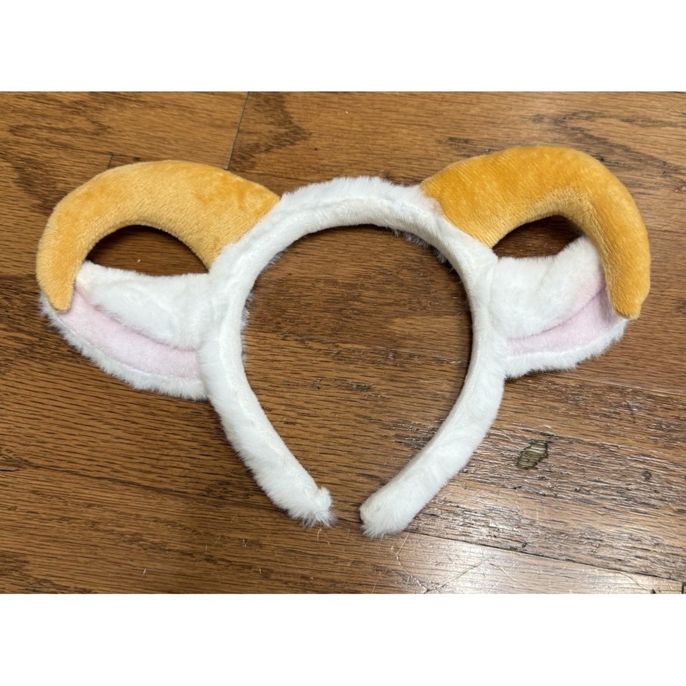 Goat Ears Headband w/ Ram Horns Furry Costume Accessory White Tan Cosplay NEW!